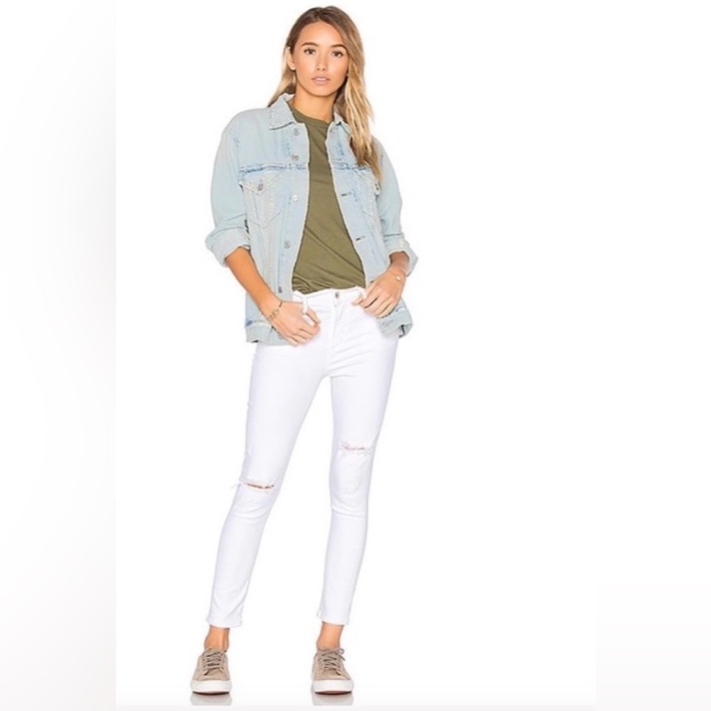 AGOLDE Sophie High Rise Crop White Denim Jeans Size 30